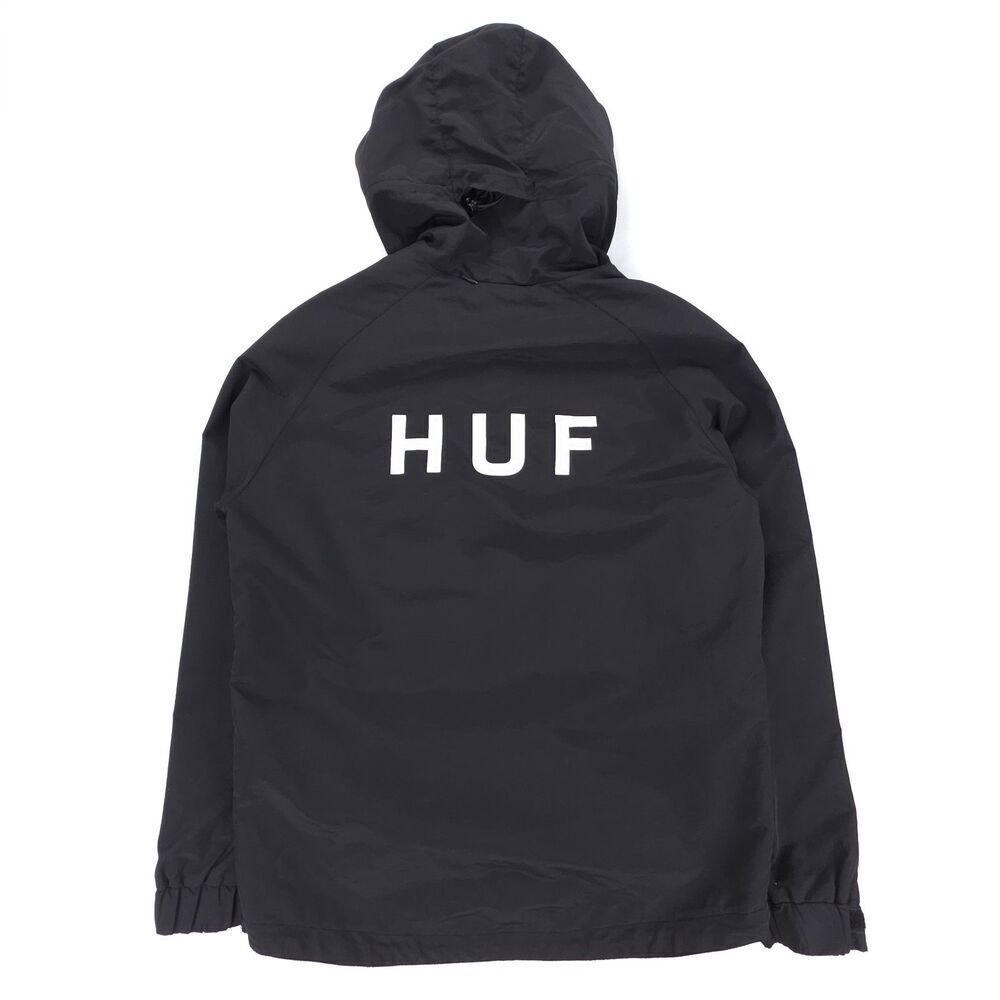 HUF Standard Shell Jacket Black Windbreaker Hoodie Gorpcore Athleisure Minimal